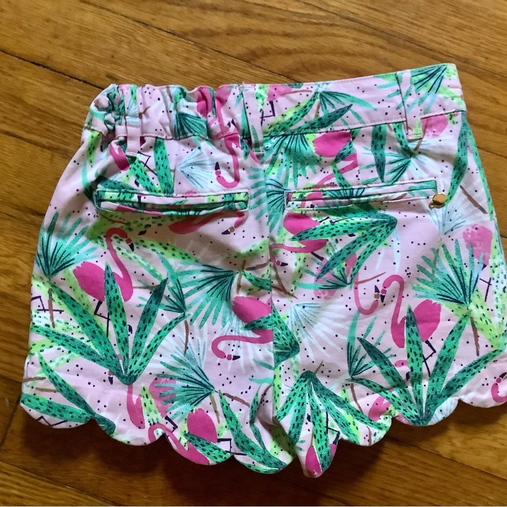 Girls pink flamingo motif shorts, sz 8 Crown and Ivy